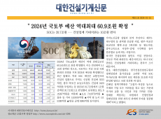` 2024년 국토부 예산 역대최대 60.9조원 확정 `